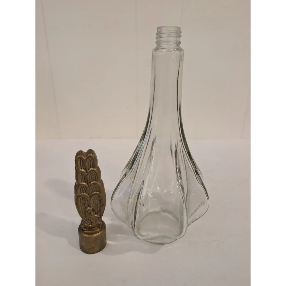 Vintage Old Forester Bourbon Bottle 1950's & VTG MCM Art Deco Glass Genie Bottle